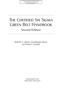 Six Sigma Green Belt Book