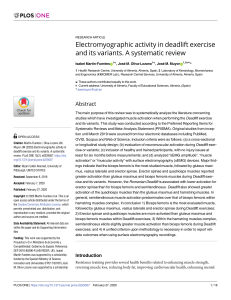 Electromyographic activity in deadlift exercise