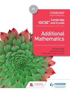 (Cambridge IGCSE and O Level) Val Hanrahan, Jeanette Powell - Additional Mathematics-Hodder Education (2018)