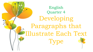 Developing Paragraphs