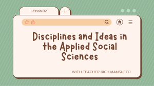 Disciplines and Ideas in the Applied Social Sciences- Social Work