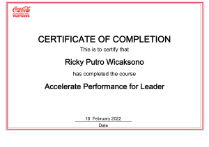 Accelerate Performance Leader Certificate