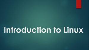 Lecture 1 Introduction to Linux