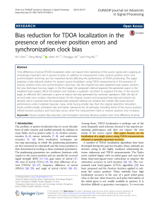 Bias reduction for TDOA localization in the presence of receiver position errors and synchronization clock bias