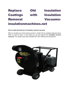 Replace Old Insulation Coatings with Insulation Removal Vacuums-insulationmachines.net