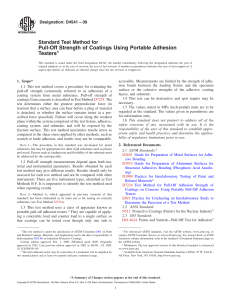 Pull-Off Strength of Coatings Test Method D4541