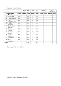 COMPETITIVE PROFILE MATRIX