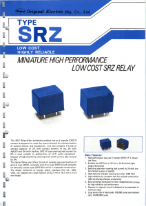 SRZ Relay Datasheet: Miniature, High-Performance Relay