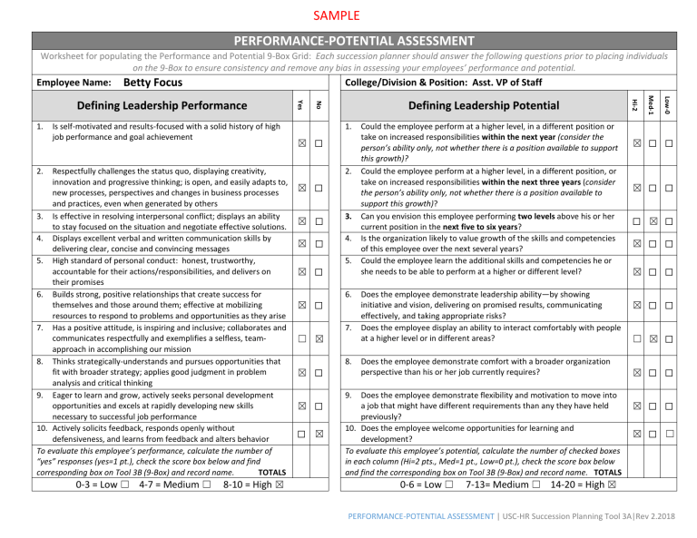 Sample 9 Box Assessment