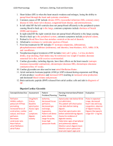 Perfusion Clotting Pharmacology Answer Sheet