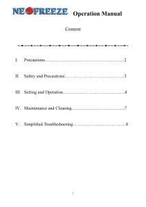 Refrigeration Unit Operation Manual