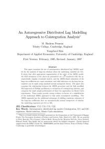 An Autoregressive Distributed Lag Modelling Approach to Cointegration