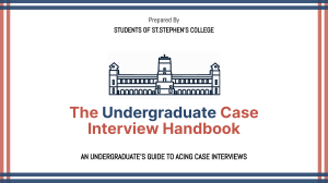 Undergraduate Case Interview Handbook IFSA St. Stephen's College