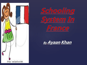 Schooling System Of France