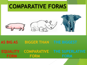 Comparative Superlative Equality Adjectives Presentation