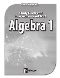 Glencoe Algebra I Study Guide and Intervention Notebook
