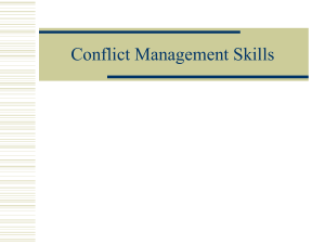 Chapter 5 Conflict Management Skills