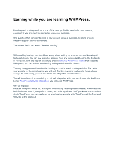 Earning while you are learning WHMPress,