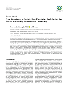 From Uncertainty to Anxiety: How Uncertainty Fuels Anxiety in a Process Mediated by Intolerance of Uncertainty