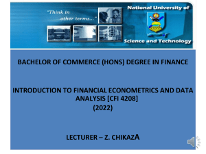 Chapter 1 -  Nature of Financial Econometrics and Economic Data