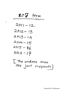 Academic Years List 2011-2017