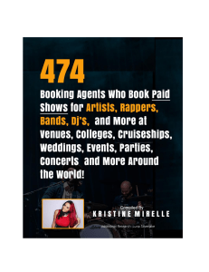 494 Booking Agencies who book PAID SHOWS for artsist bands comedians speakers 9-18