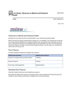 1.2.3 Study Influences on Mental and Emotional Health