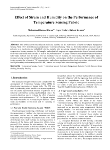 Effect of strain and humidity on the performance of temperature sensing fabrics