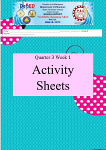 Activity sheets week 1
