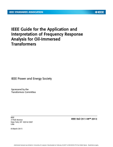 IEEE  Guide for the Application and  Interpretation of Freq uency Response Analysis for Oil - Immersed Transformers