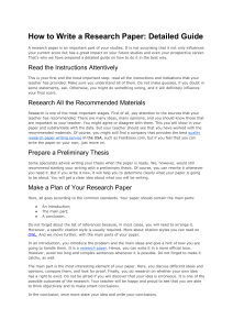 How to Write a Research Paper