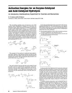 Activation Energies for an Enzyme-Catalyzed and Acid-Catalyzed Hydrolysis Emulsin