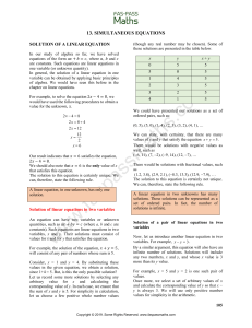 MSG.13.Simultaneous Equations