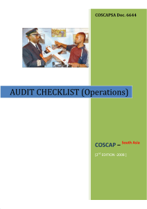 Regulatory Audit Checklist (Operations) - 2ND EDITION  FEBRUARY 2008