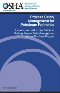 OSHA3918 process safty management for petroleum Refineries