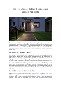 How to Choose Bollard Landscape Lights For Home