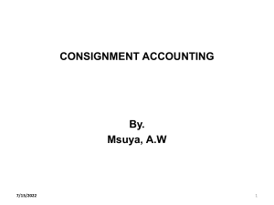 ACC101 -CONSIGNMENT ACCOUNTING & CONTAINER