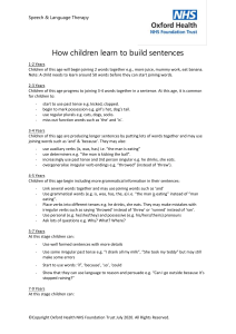 Children's Language Development: Sentence Building Milestones