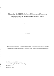 Measuring the GRID in the Sepedi, Xitsonga and Tshivenda language groups in the South African Police Service_E. Rauch