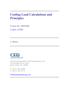 Cooling Load Calculations and Principles