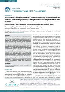 Assessment of Environmental Contamination by Wastewater from a Cocoa Processing Industry Using Genetic and Reproductive Biomarkers - ijtra-3-008