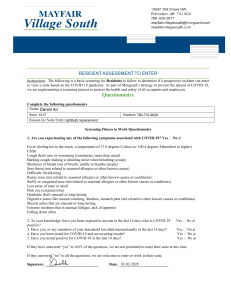 Maintenance COVID Assessment Form