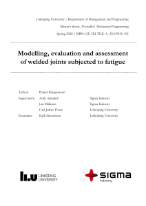 Presentation - FEA methods - welded joints subjected to fatigue