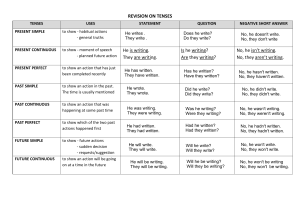 revision on tenses
