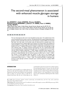 The second meal phenomenon is associated with enhanced muscle glycogen