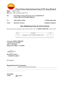 No.01 GWDC Workorder mobilization notice Completion HF0514-M0514H2 July 2022