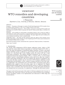 WTO remedies and developing countries
