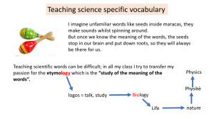 teaching science specific vocabulary