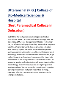 UCBMSH - Best Paramedical College in Dehradun