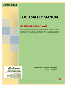 Food-Safety-Manual Template